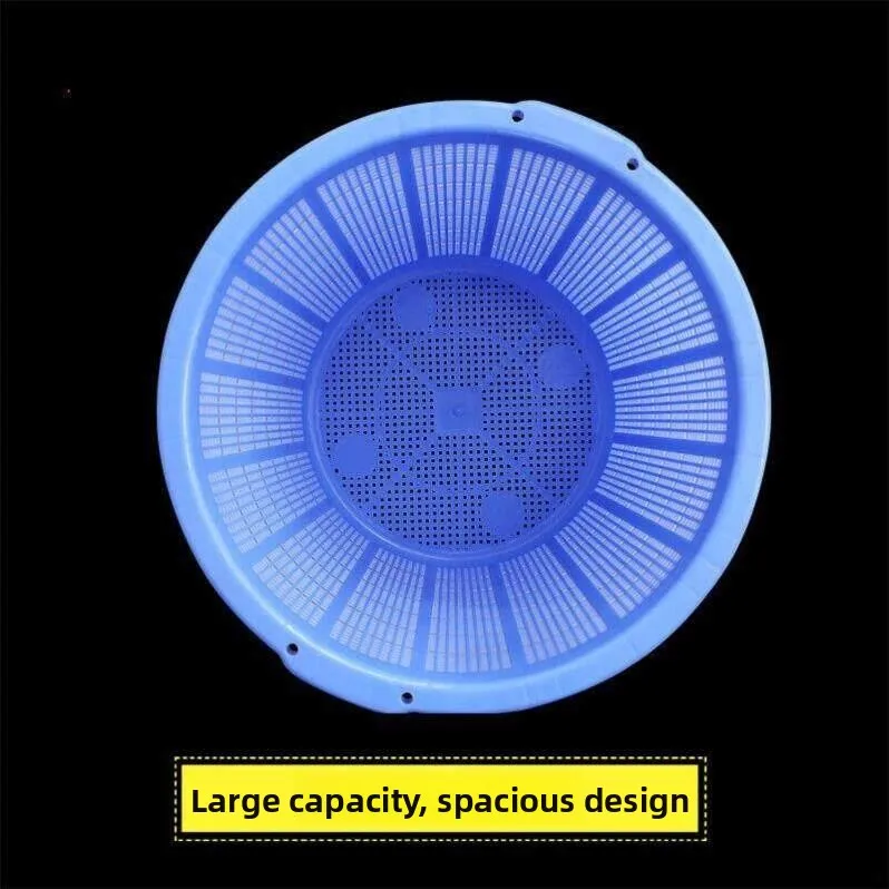 Thickened Plastic round Large Size Watermelon Basket String Passing Waist Basket Clothing Storage Basket for Home Use