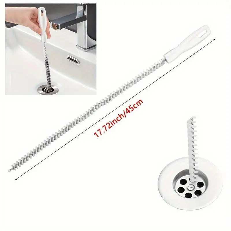 Sewer Pipe Unclogger Flexible Long Brush for Kitchen Bathroom Hotel Commercial Use