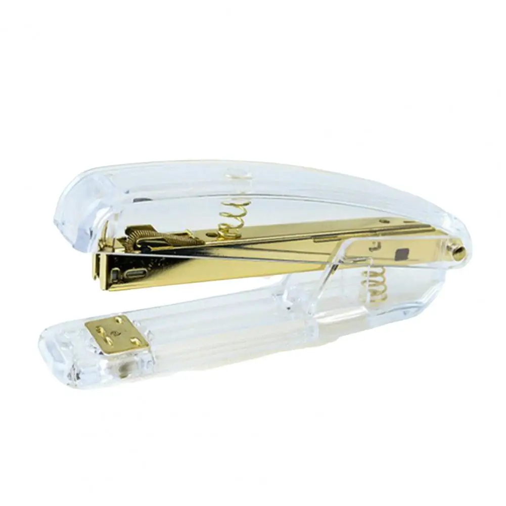 Hand Fatigue Reduction Stapler Heavy Duty Transparent Desktop Stapler with Anti-slip Base Labor-saving One-finger for School