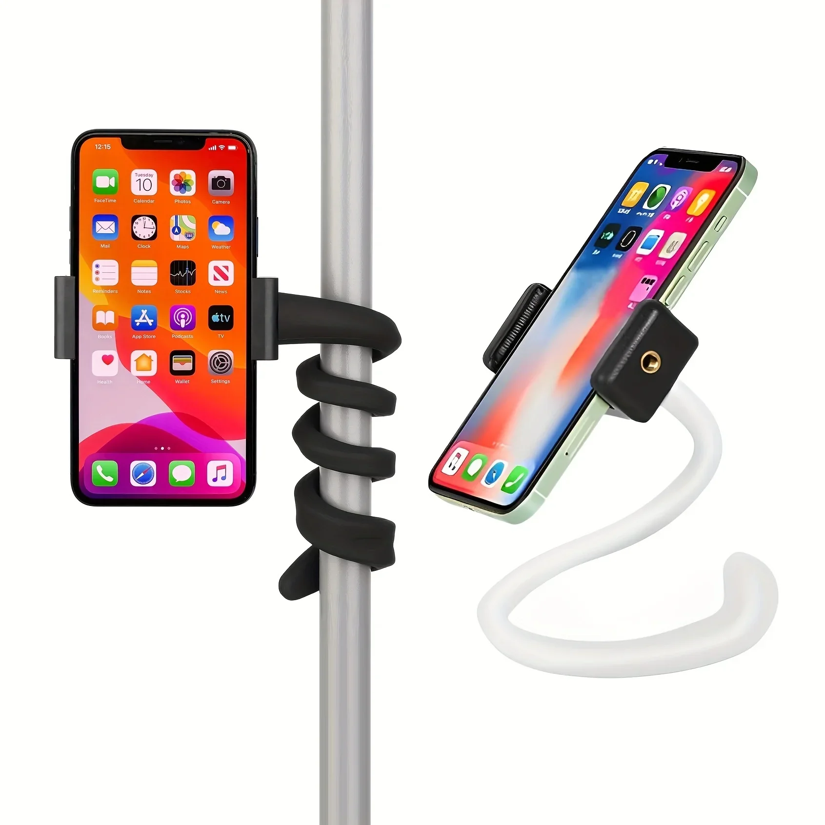 1 Juego de soporte Flexible portátil para teléfono móvil para cinta de correr, bicicleta giratoria, cochecito, carrito de compras, cama, coche, cocina, escritorio