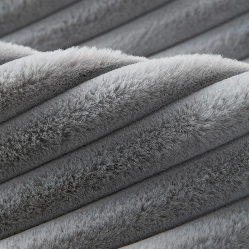 Thicken Plush Stripe Immitation Rabbit Fur Non-Slip Sofa Cover, for Winter Living Room Couch Seat Decor Slipcover Sofa Towel