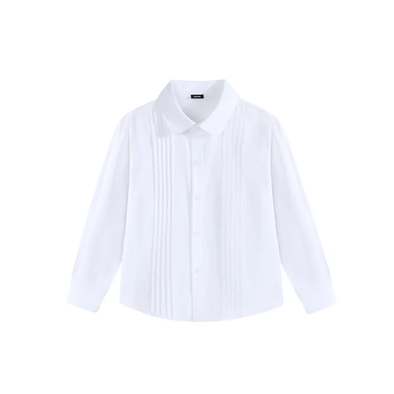 

White girls blouse children's shirt long-sleeved spring and autumn cotton performance clothes comfortable and versatile