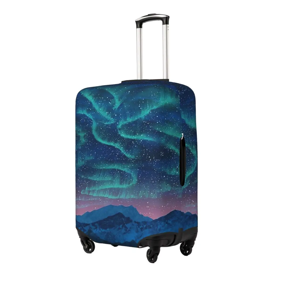 

Aurora Borealis Over Mountain Suitcase Cover Protection Elastic Trip Luggage Protector Covers for 18-32 Inch