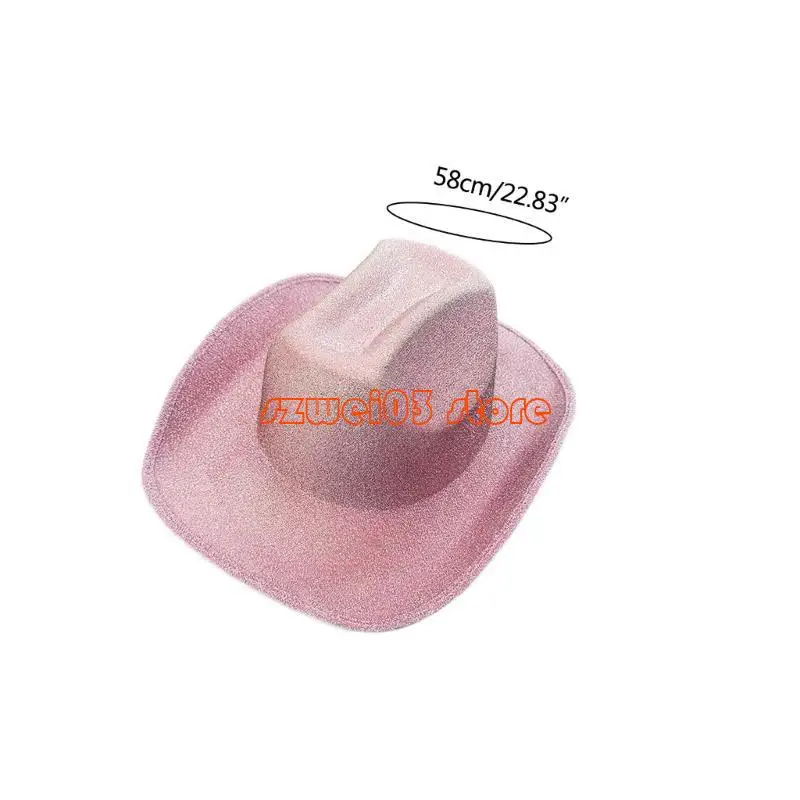 D46C قبعات راعية البقر الفضائية الهذيان بقرة فتاة قبعة الكبار حجم الترتر سطح قبعة رعاة البقر #6