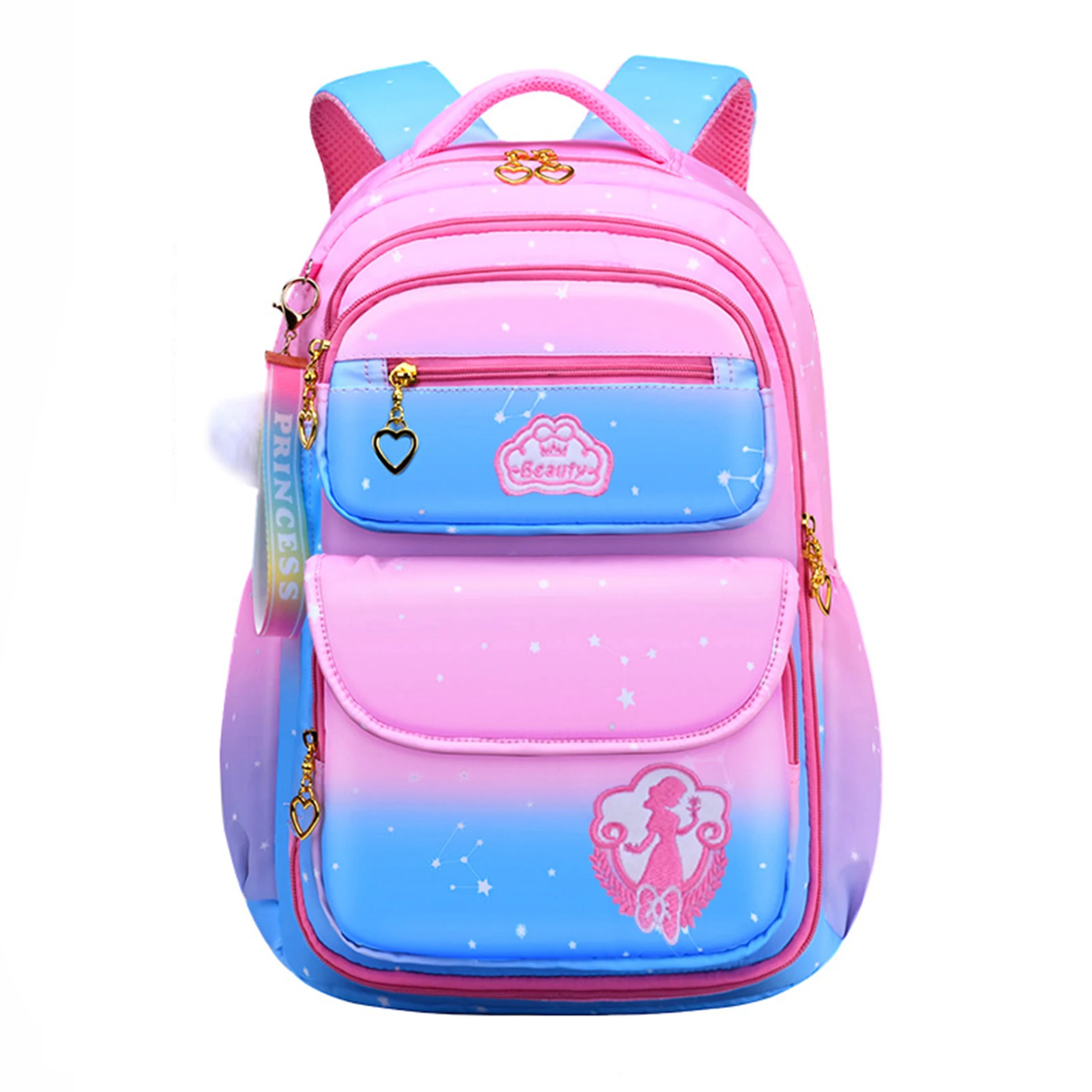 

Kids Girls Students Backpack Breathable Load-relief Cartoon Pattern Bookbag for Bottles Pencils Textbooks Scientific Storage