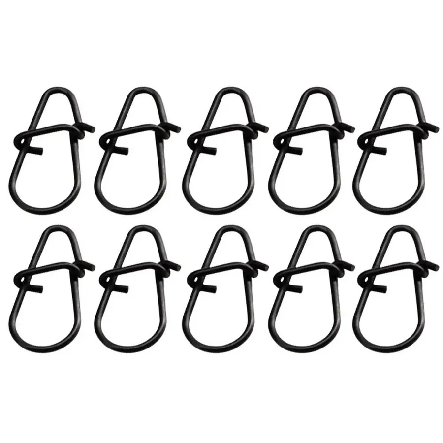 Hochfeste Angelclips mit Doppelverschluss, Edelstahl-Schnellwechsel-Angelclips, Massiv Schwarz-Nickel 29-104lb 50 Stück/Beutel – Detail 6