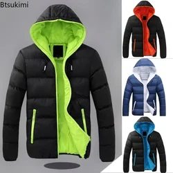 2024 Men's Warm Hooded Coats for Winter Thermal Jackets Men Outdoor Windbreaker Windproof Outwears Casual Jacket Men Clothing