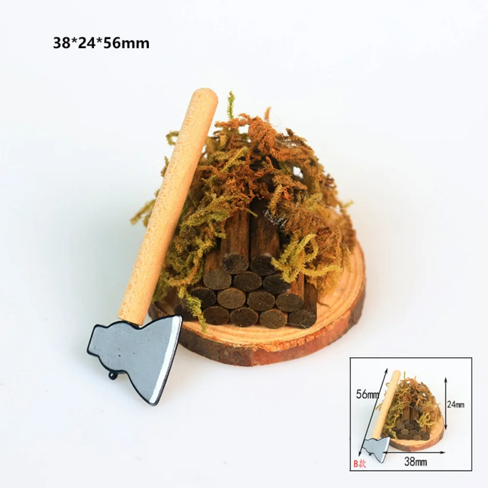 New 1:12 Scale Dollhouse Firewood Pile Multistyles Mini Miniatures Straw Stack Field Gardening Iron Shovel Fairy Garden Decor