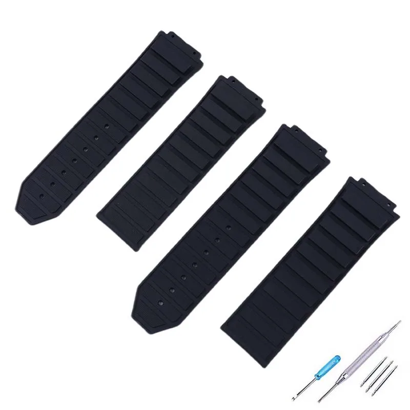 

Men's Rubber watch strap Accessories compatible for HUBLOT Series Sports Strap 19mm*26mm Women Silicone Wristband bracelet 24mm