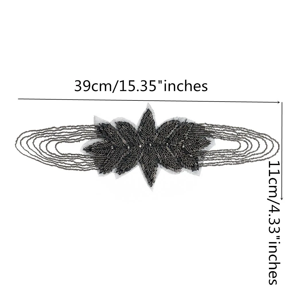 Epaulette Leaf Badge Handmade Clothing Accessories Suit Decoration Beaded Fringed Shoulder Stamp Patches 2 pieces