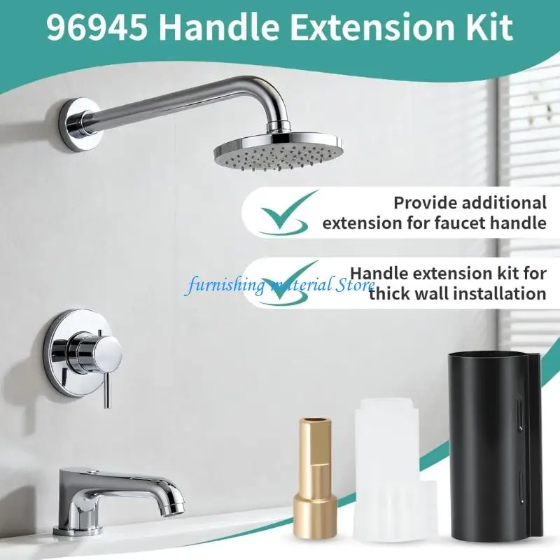Y5GD Shower Handle Extension Set Functional Shower Valves Handle Extender for Deep Wall Installations Saves On Renovation Cost