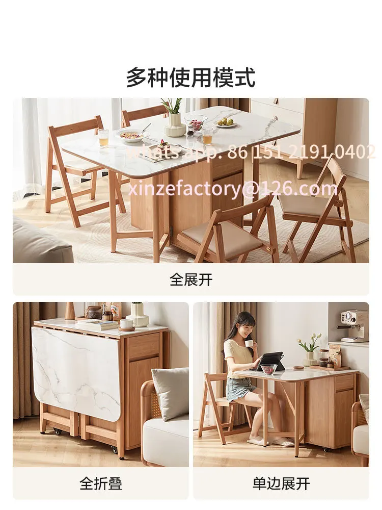 

Customizable Folding Slate Dining Table Household