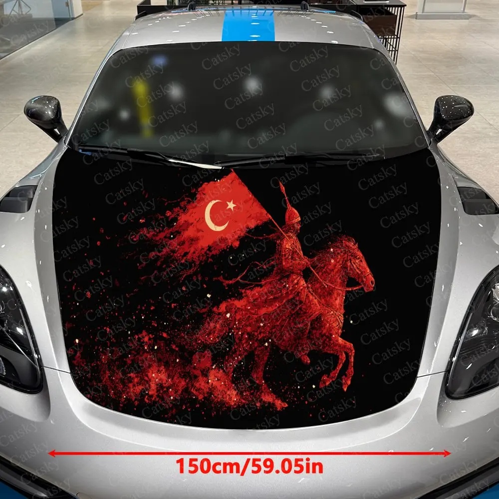 Banner Waving - Dark Knight Car Vinyl Wrap, PVC Waterproof Car Hood Sticker, Self-Adhesive Scratch-Resistant Stickers