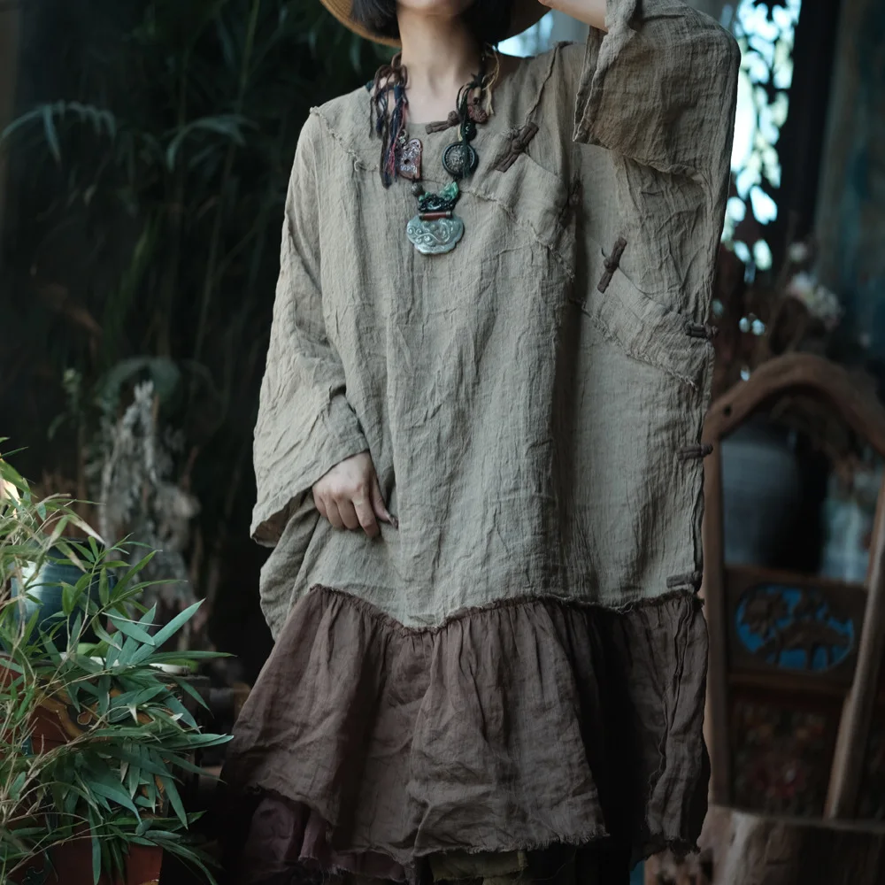 vintage linen dresses Relaxed Mini Linen Dress