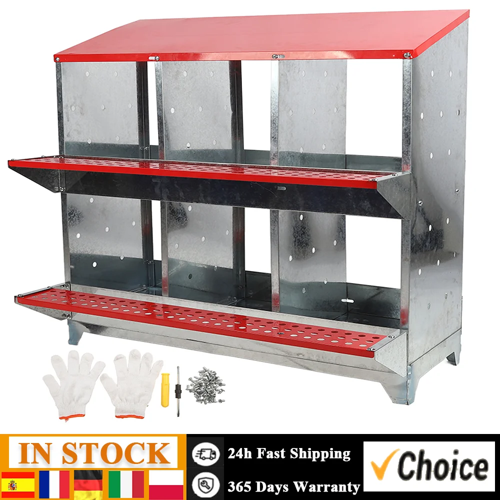 Chicken Nesting Box 6 Compartments Poultry Nest Box Chicken Egg Laying Coop for Farm Husbandry