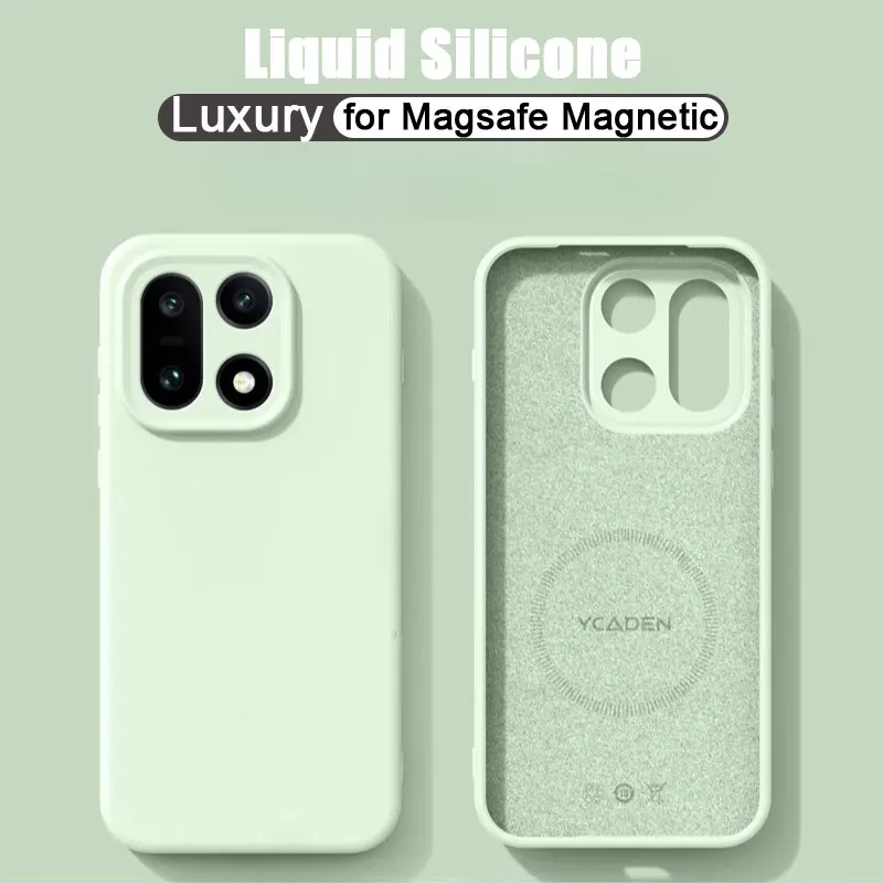 for Liquid Silicone Magnetic Case for Oneplus 15 Magsafe Wireless Charging Soft Skin Smooth Cover for Oneplus 15 Bumper Funda