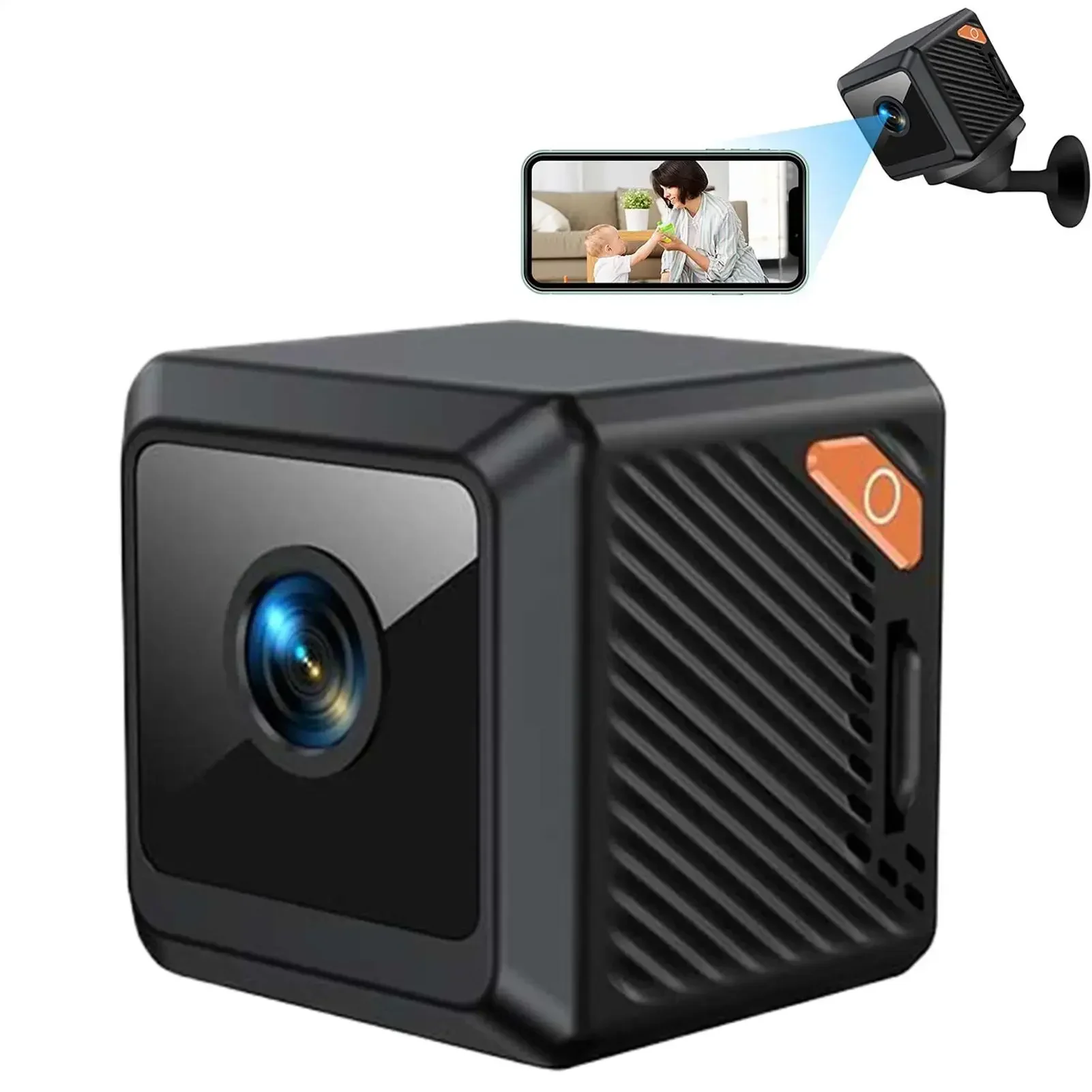 

Mini Camera Wireless 1080P Smart Baby Monitor Portable USB Rechargeable Camera Support Memory Card Storage For Bedroom Garden