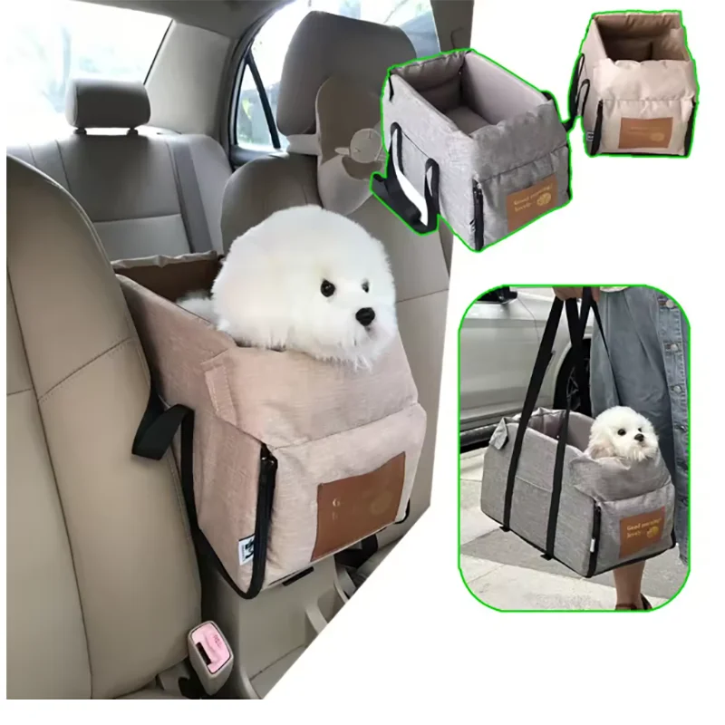 

Автокресло для собак для маленьких собак, центральная консоль, сиденье для домашних животных, сиденье для щенков, портативная переноска для собак, безопасная дорожная сумка для кошек