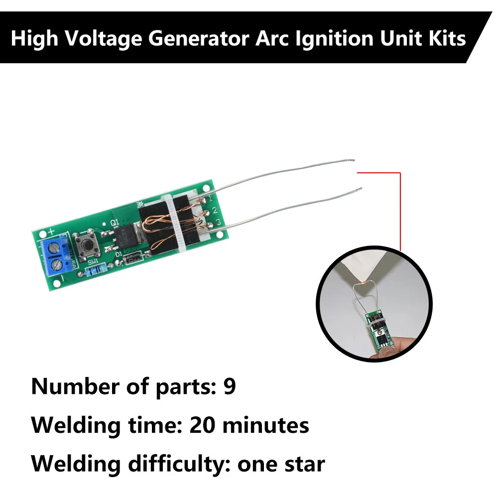 DIY High Voltage Generator Kit Arc Igniter Lighter Kit DC 3-5V 3A Electronic Cigarette Lighter Module with 18650 Battery Box