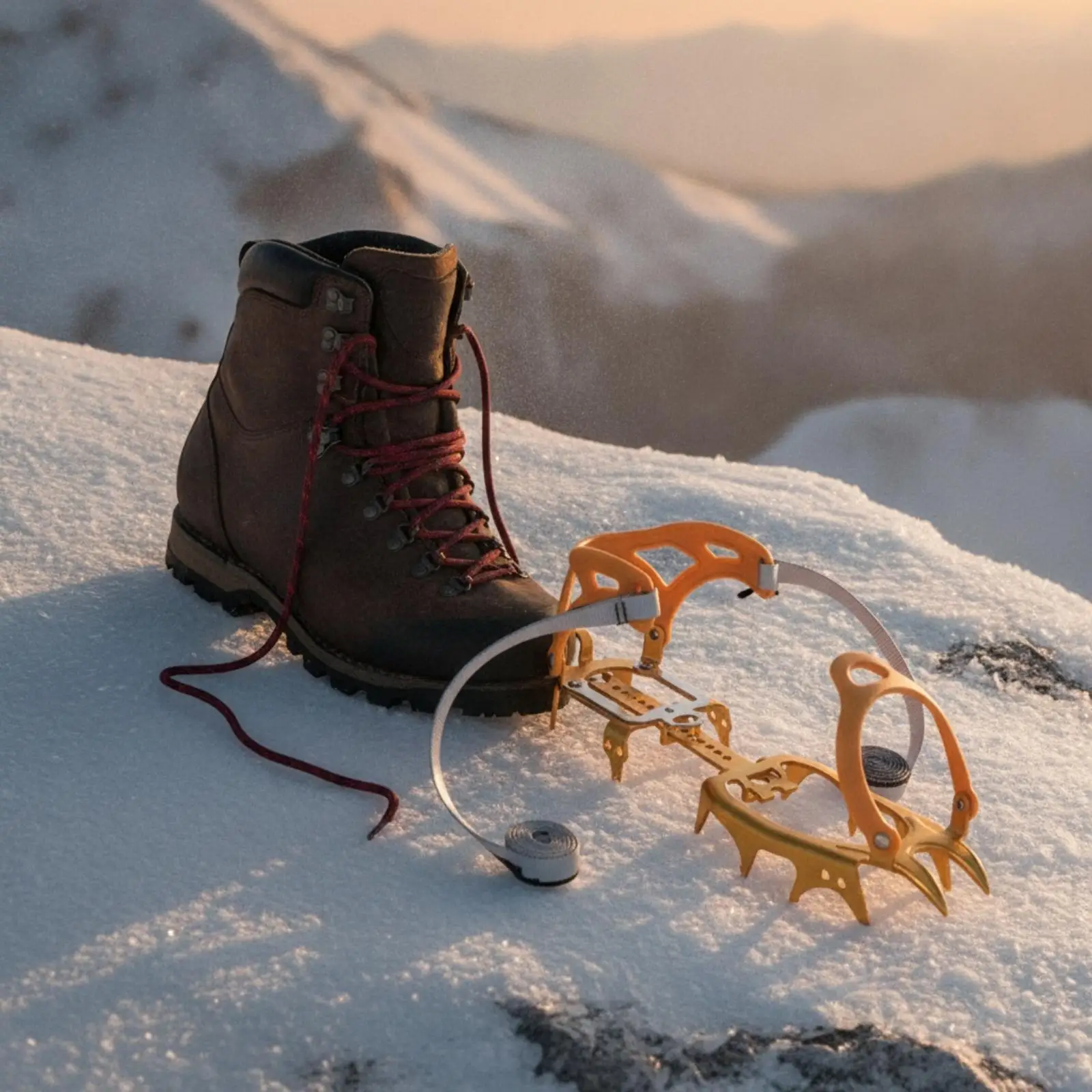 Crampons for Snow and Ice Traction Spikes for Boots 14 Tooth Aluminum Frame for Mountain Climbing Cold Weather Walking
