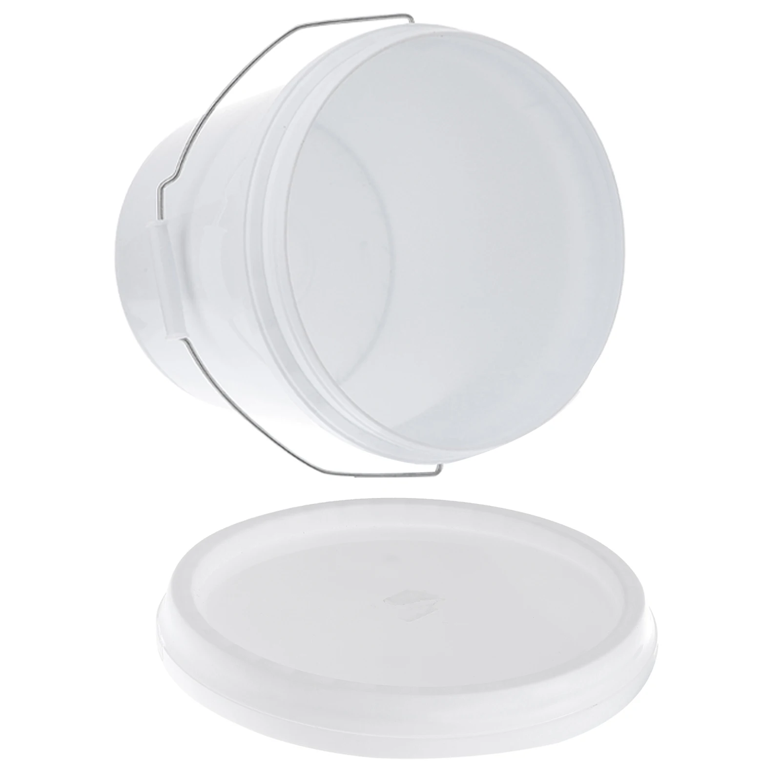 

Round plastic bucket 3 gallon white water bucket with handle portable camping car wash fishing storage supplies 10L durable