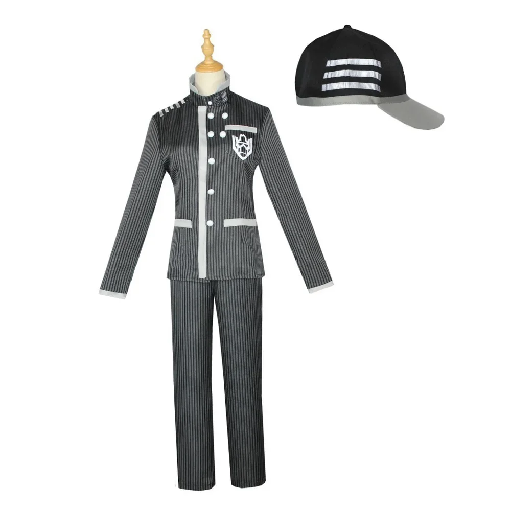 

Anime Danganronpa V3 Saihara Shuichi Detective Uniform Hat Cosplay Costume Full Set Halloween Party Outfit