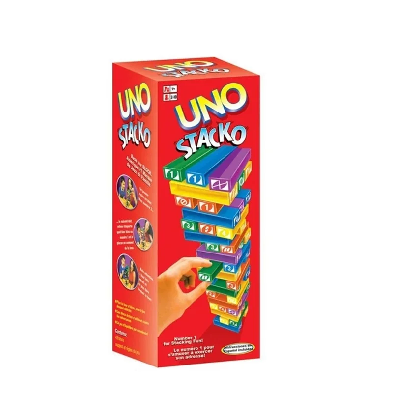 Stacko UNO Karte Brettspiele Familie Unterhaltung Poker Party Früherziehung Puzzle Stackoed Toys Spielkarten Geburtstagsgeschenk