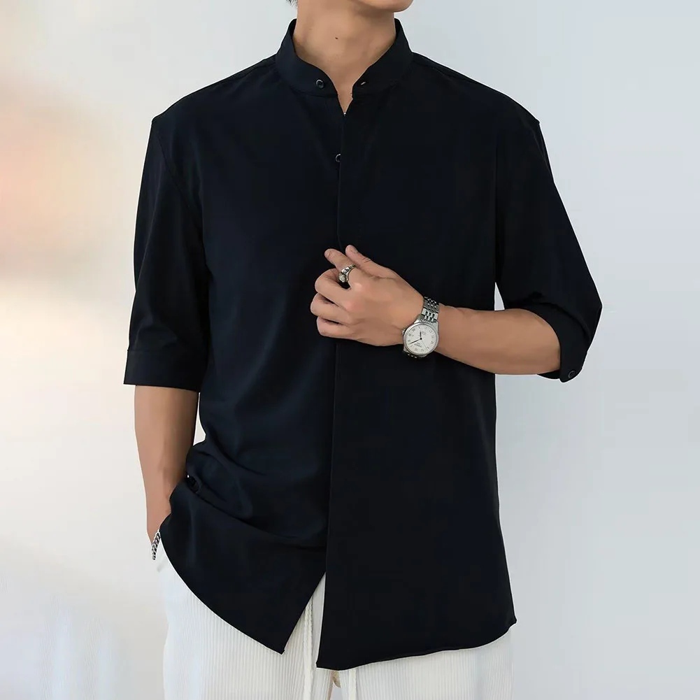 

Casual Fashion Office Shirt Suitable For Various Occasions M-3XL Sizes Office Wear Solid Color Button Closure Elasticity No