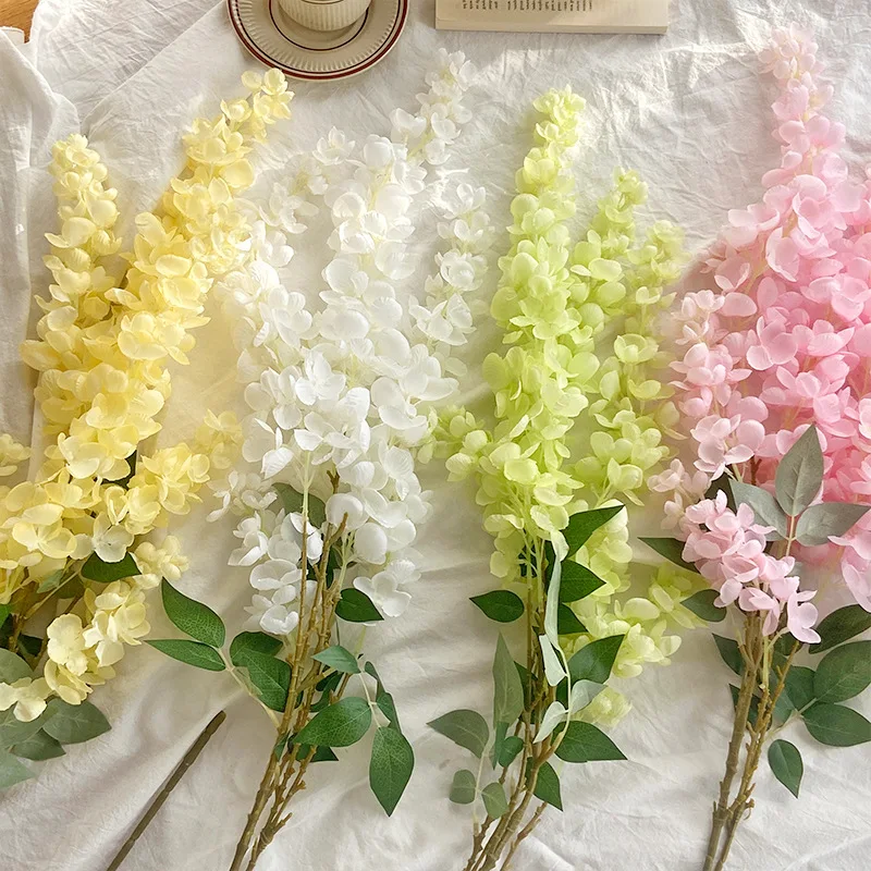 

Artificial Flowers Silk Flowers Wisteria Fake Flowers Long Branch Hanging Wedding Hall Hotel Ceiling Room Decoration Simulation