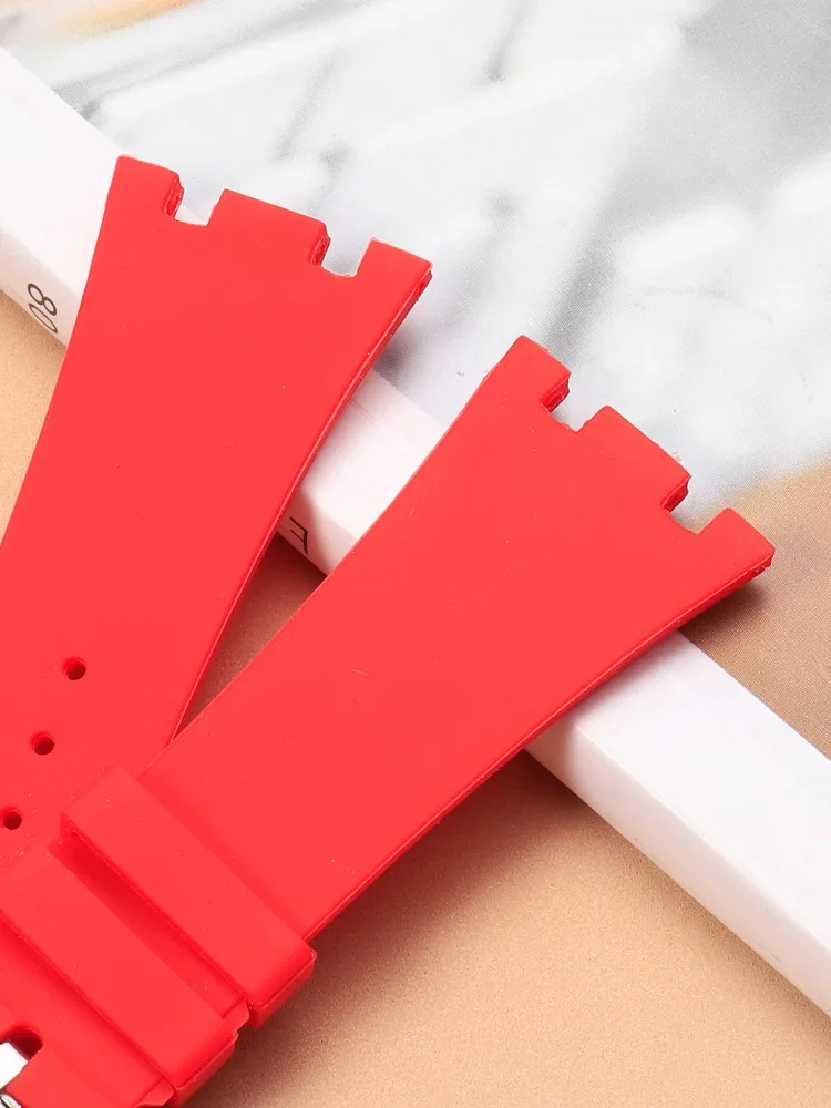For Ap Royal Oak 15400 15500 26331 Silicone Concave Interface Watchband Breathable Silicone with Tool Men 27mm 28mm Watch Strap