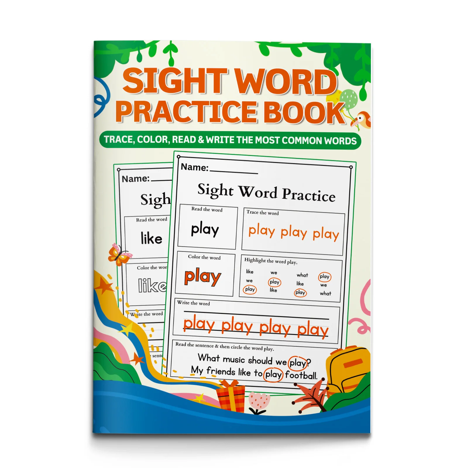 Sight Word Practice Workbook for Kids, Read, Trace, Color, and Use High-Frequency Words in Sentences