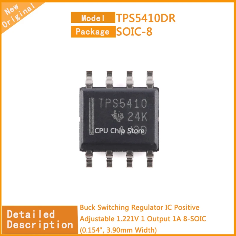 10Pcs/Lot  New Original  TPS5410DR  TPS5410 Buck Switching Regulator IC Positive Adjustable 1.221V 1 Output 1A 8-SOIC