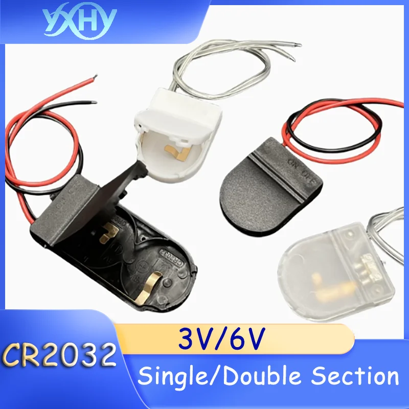 

10pcs CR2032 Coin Cell Battery Compartment 3V/6V Single Cell Double Cell Battery Holder Compartment with Wired with Switch with