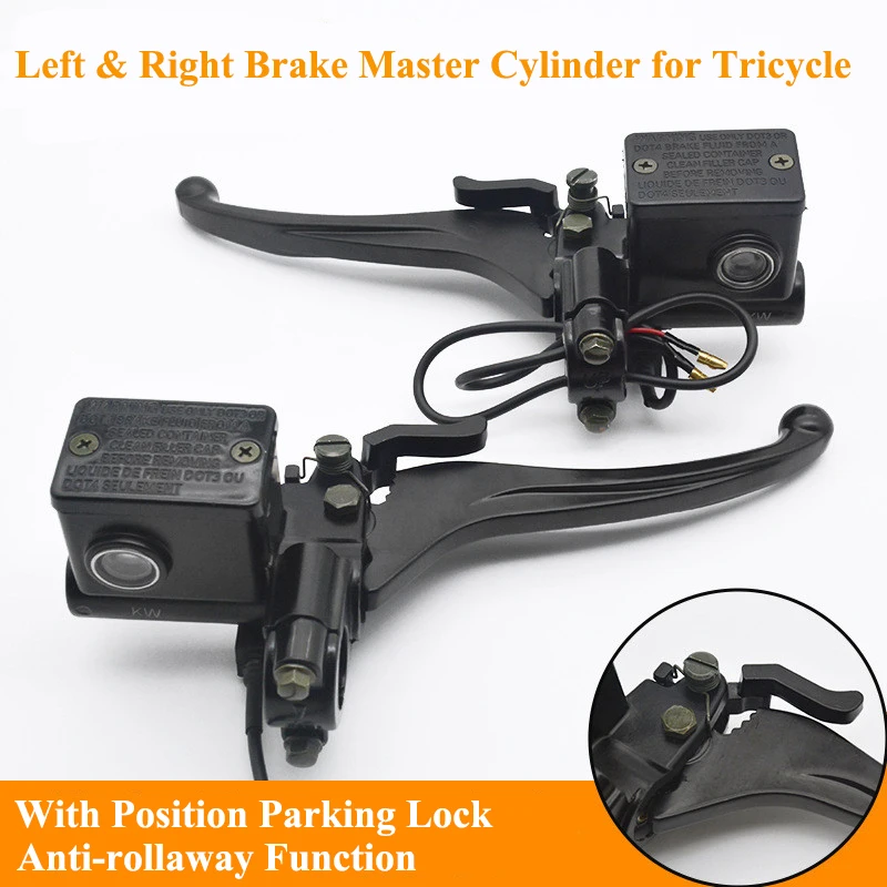 

Electric Tricycle Hydraulic Brake Master Cylinder Disc Brake Pump with Parking Lock Hand Brake Oil Pump Brake Caliper