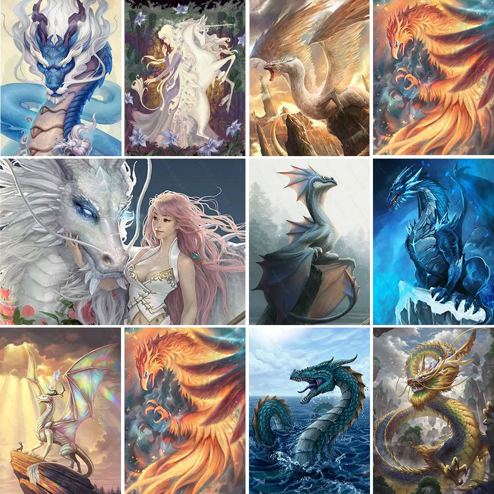 Meian 11/14CT вышивка картина Дракон животные Fantsy наборы для вышивки крестиком DMC с принтом холст DIY Ручная работа украшение для дома