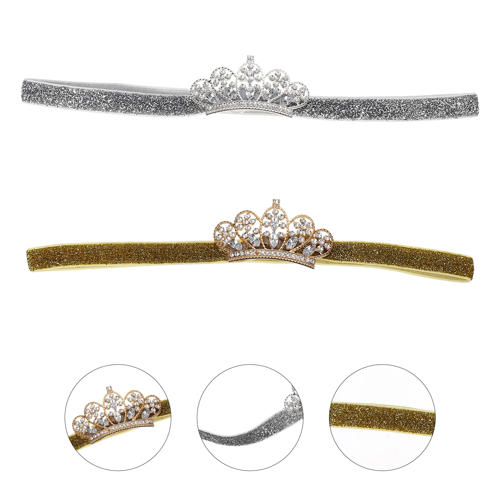 

2 Pcs Fan Baby Crown Headdress Headbands Fairy European American Decor Non-woven Fabric Hairbands