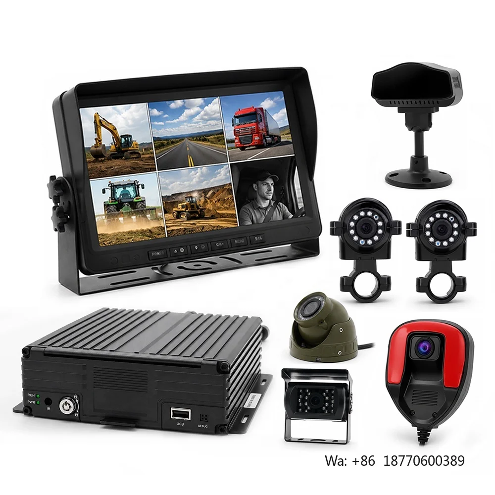 8CH 4G Mobile DVR System ADAS DMS BSD AI Car Camera GPS/WiFi Car Monitor CMSV6 Live Tracking HDD/SD Truck Commercial Vehicle Kit