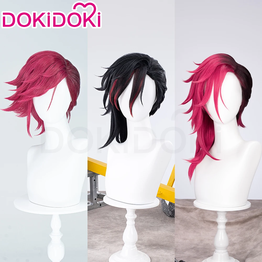 Vii Wig Game Cosplay DokiDoki Women 45cm Black Red Gradient Hair Arcanee Season 2 Vii Cosplay Free Cap Wig