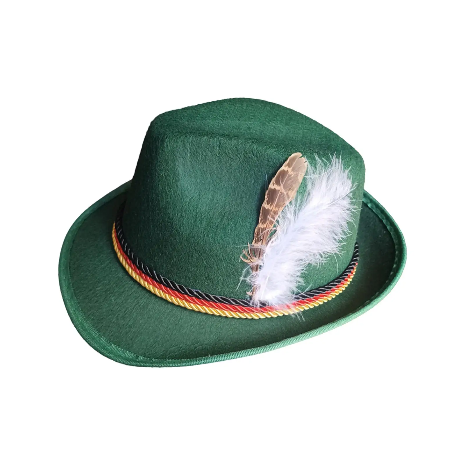 Mens Fedora Hat Cosplay Casual Fashion Trilby Hat Feather Decorated Jazz Hat