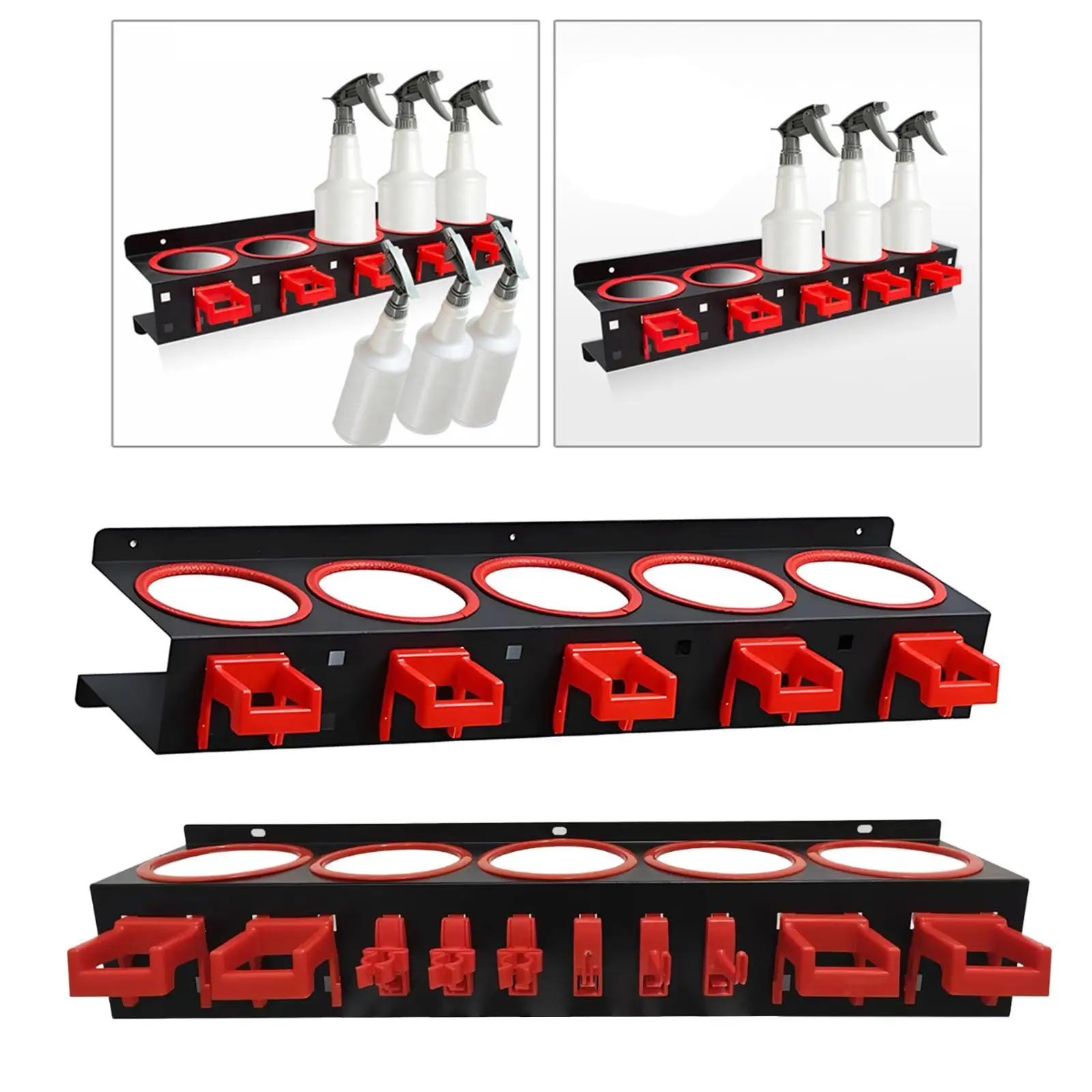 

Прочная металлическая настенная полка-держатель для распылителей и бутылок для организации рабочего пространства и гаража