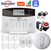 Tuya WiFi GSM Home Alarm System LCD Screen 433MHz Wireless Wired Sensor Smart House Security Burglar Host Support Alexa Google