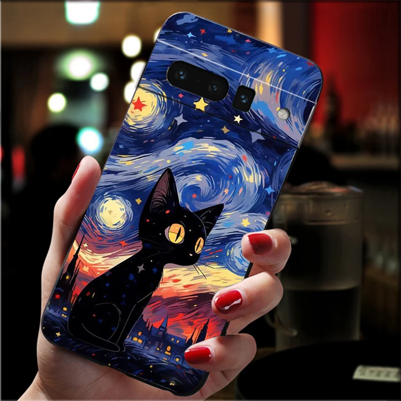 

Black Cat Phone Case For Google Pixel 10 9 Pro XL 9A 8 7 6 Pro Pixel 8A 7A 6A Pixel 8 7 6 5