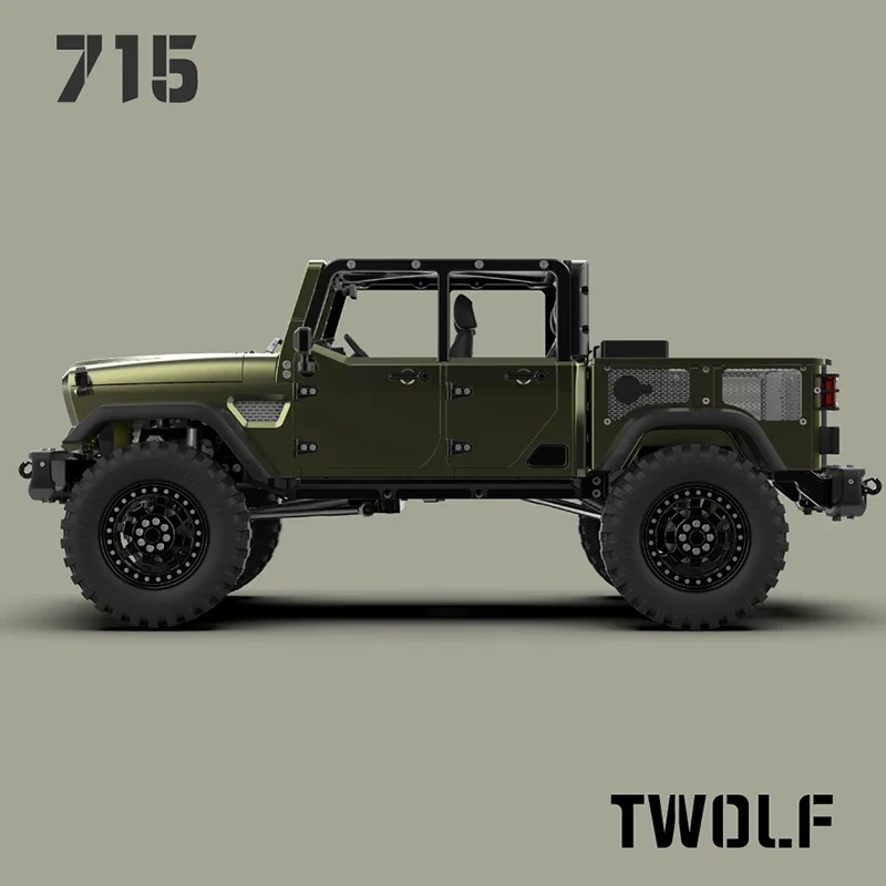 TWOLF TW-715 1/10 RC Off-road Car Full Metal CNC 4WD Off-road Crawler Remote Control Model Climbing Vehicle KIT Toys Model Adult