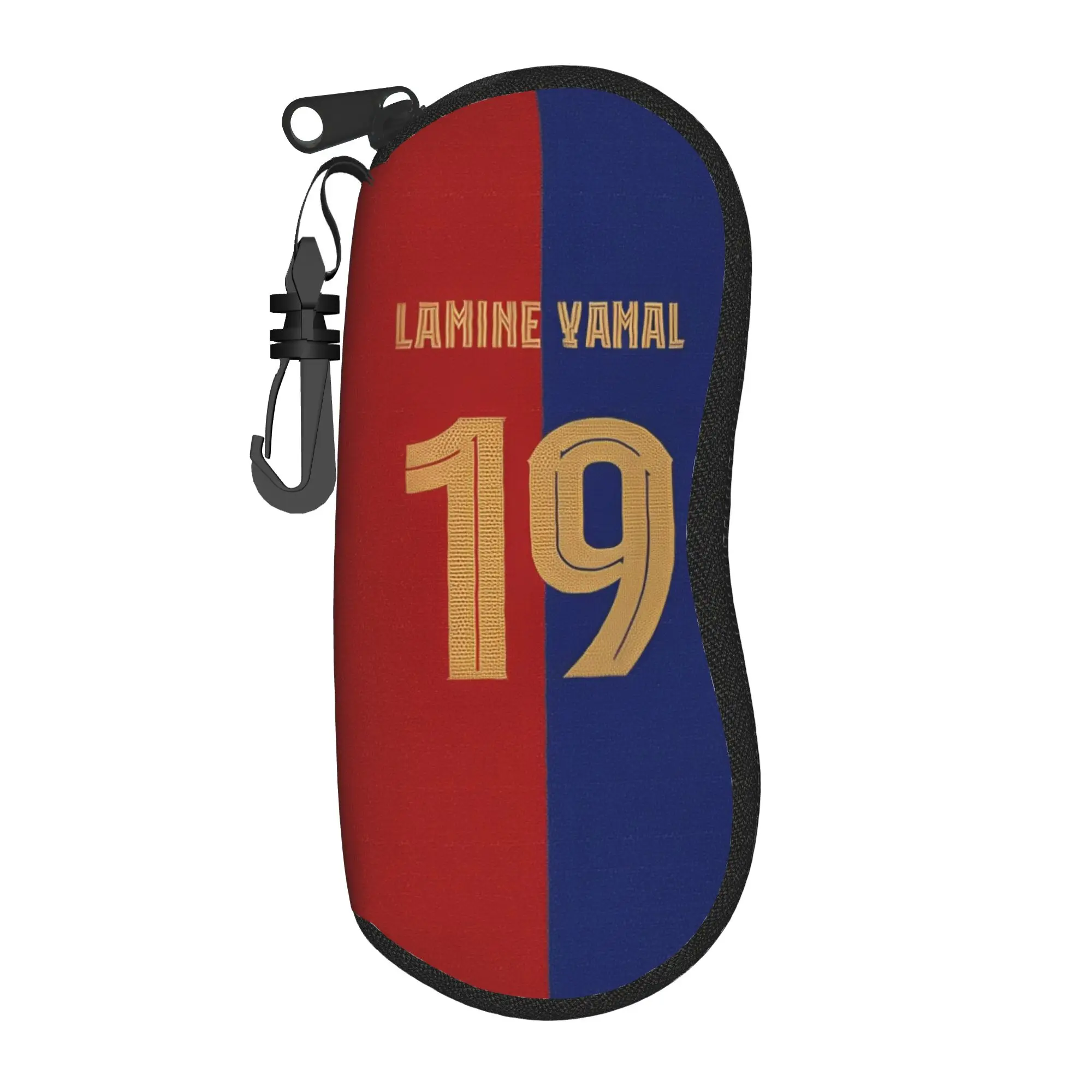 Number 19 Football Lamine Y-Yamal Glasses Case Unisex Anti-Fall Zipper Glasses Storage Box Small Eyeglasses Box