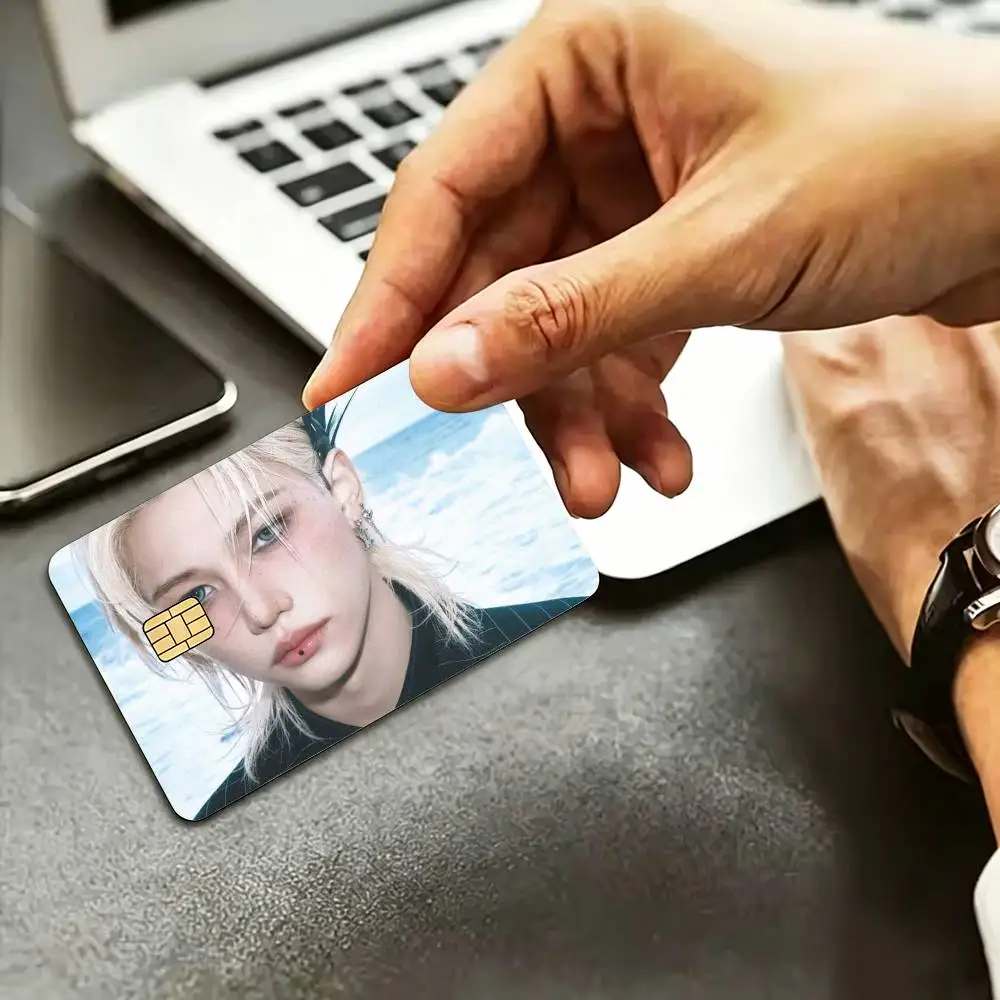 F-Felix Lee S-SKZ HD Waterproof Credit Card Stickers Silicone Decals For Chip Game Cards Gift