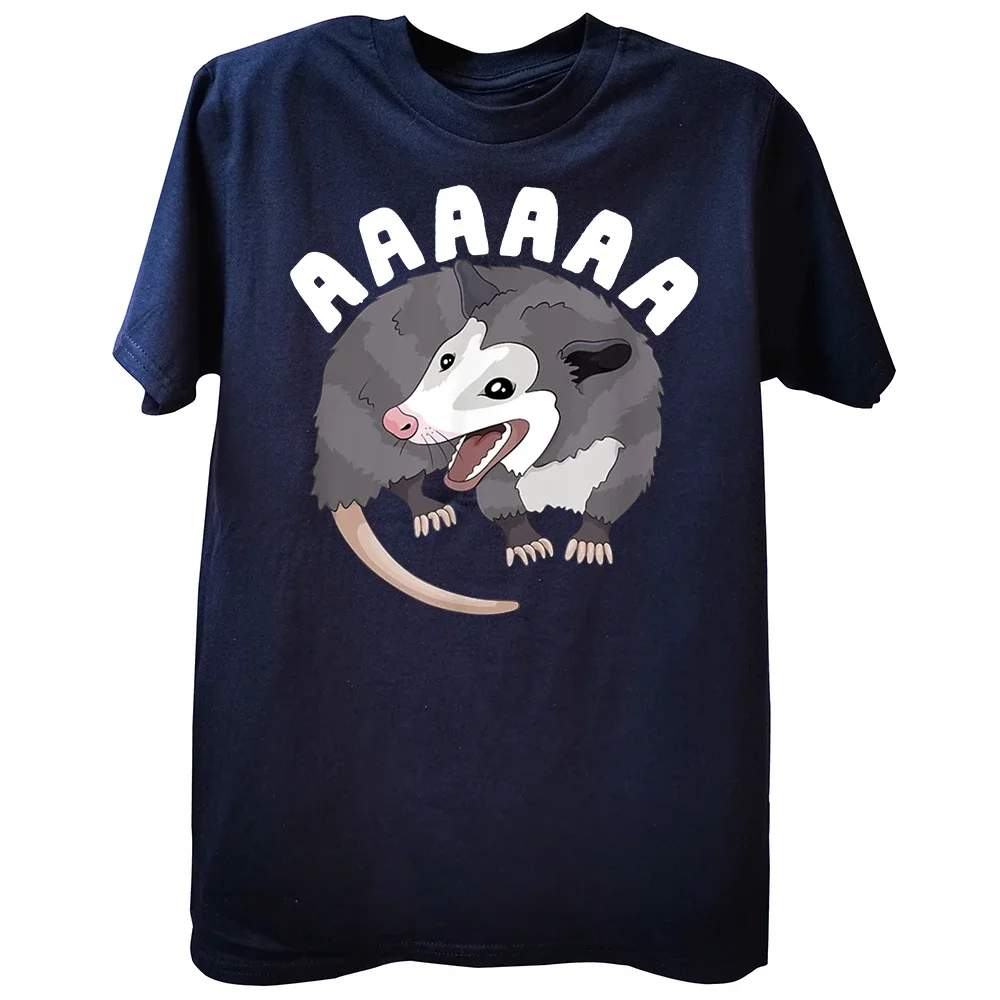 AAAAAA Screaming Opossum Stressed Possum Funny Dank Meme T-Shirt Classic Men's Top T-shirts Cotton Tops Tees Party