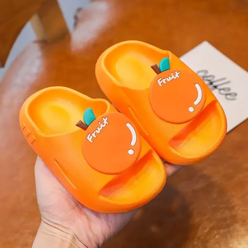 Summer Cute Cartoon Children's Slippers Animals Fruit Pattern Breathable Comfortable Non-slip Soft Home Boys Girls Slippers Kids