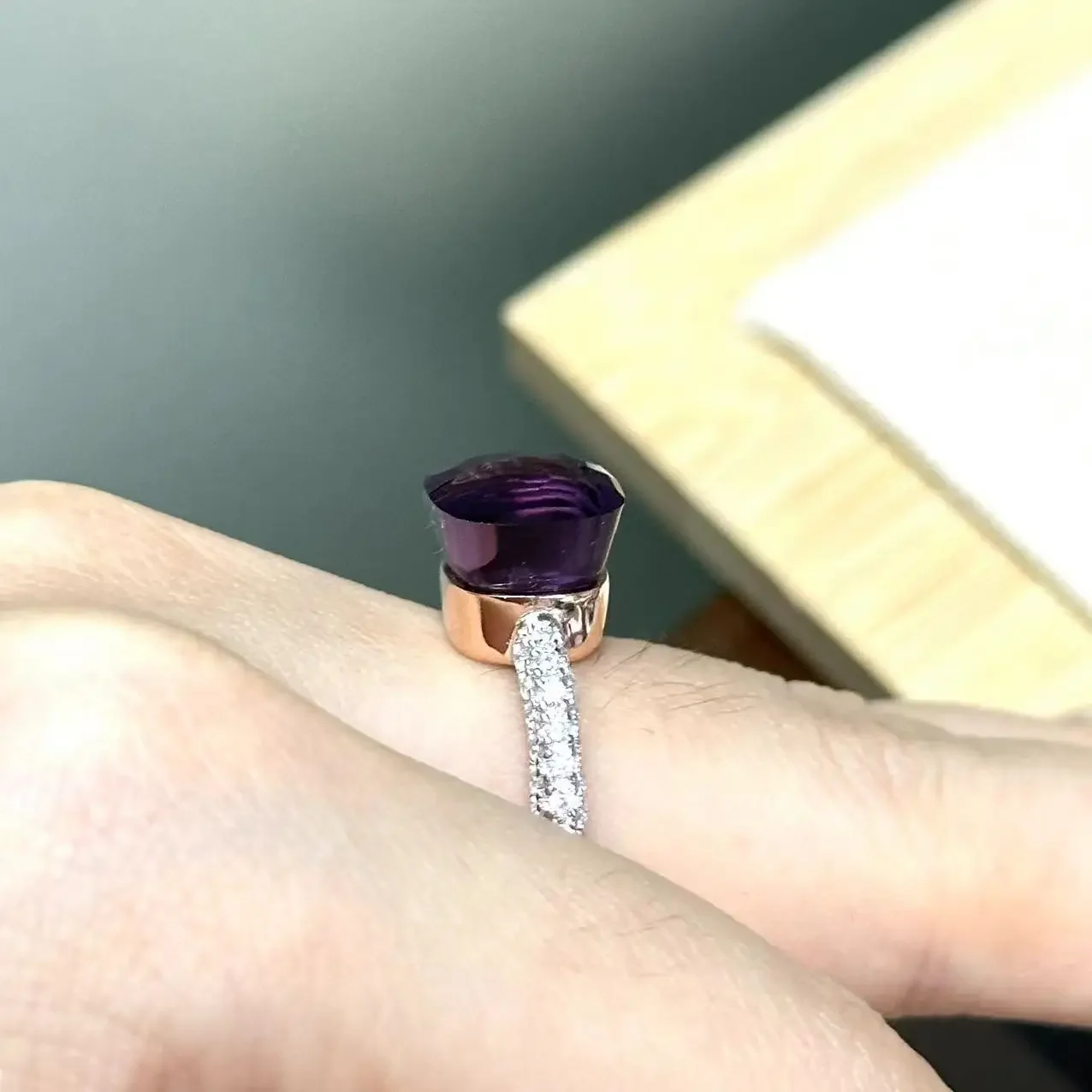 10.6 مللي متر S925 خاتم الفضة ارتفع الذهب معدن 32 ألوان الحلوى نمط الزركون كريستال خاتم للنساء غرامة مجوهرات حفلة هدية خاتم عصري #2