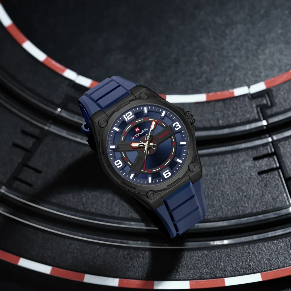 Montre Homme Quartz Avec Date - Grand Cadran, Bracelet Silicone - Style Sport - Neuf Avec étiquettes