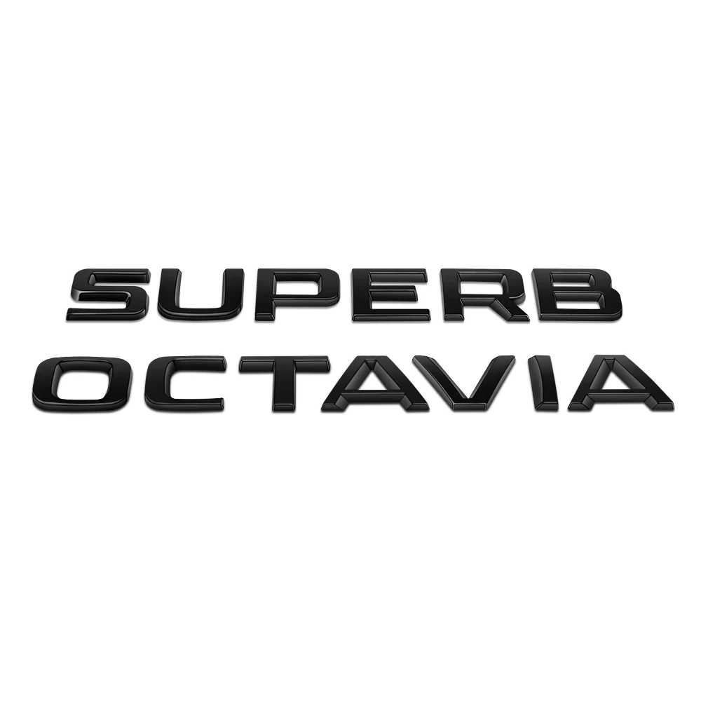 ABS Stickers For SKODA OCTAVIA SUPERB Trunk Sticker 1pcs Glossy Black Chrome Car Rear Sticker For KAROQ KODIAQ FABIA For YETI 5